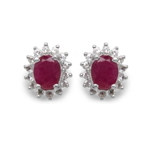KATE RUBI Srebrne kolczyki z rubinami ca. 1 ct.