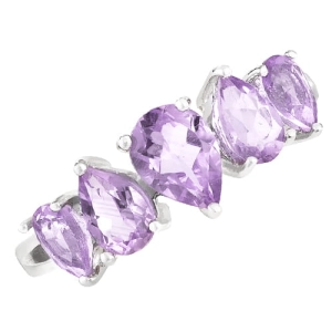 LILU  Srebrny pierścionek z ametystem, delikatny 2,0 ct