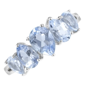 STARLIGHT  Srebrny pierścionek z topazem, delikatny 2,8 ct