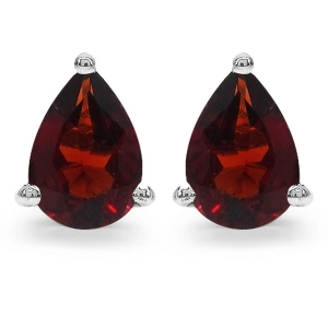 GRAPA 7  Srebrne kolczyki granaty łezka sztyft ca. 1,6 ct.