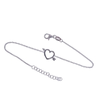 AMORA Bransoletka srebrna serce celebrytka