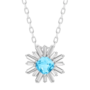 XARA  Srebrny naszyjnik, wisiorek blue topaz, celebrytka 2,7 ct.