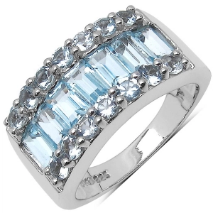 BELINDA  Srebrny pierścionek  obrączka blue topaz 3,5 ct
