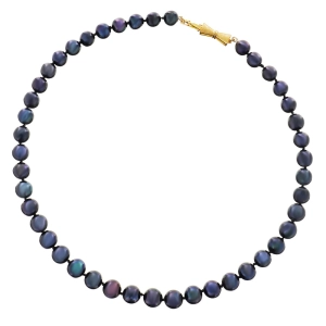 LAMAR NOIR Naszyjnik czarne perły naturalne kolia choker