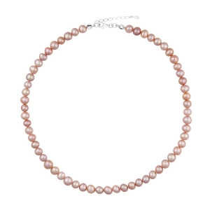 ZELDA Naszyjnik różowe naturalne perły 3w1 obroża choker kolia regulowany