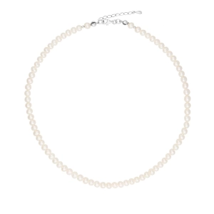 ADA naszyjnik małe perły białe naturalne choker regulowany srebro