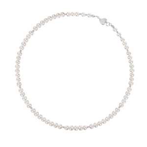 ADA LOVE Naszyjnik małe perły białe naturalne chocker zapięcie serce