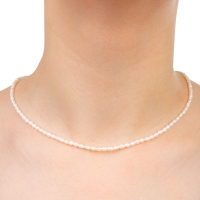 Naszyjnik z białych drobnych  pereł kolia chocker 