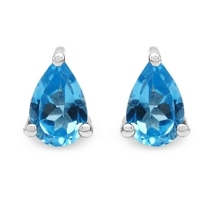 CASSI 7 Srebrne kolczyki z swiss blue topaz  łezka 1,6 ct.