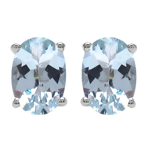 TARA 8 Srebrne kolczyki z blue topaz owal 2ct.