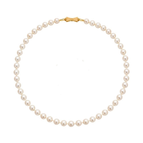 LAMAR GOLD Naszyjnik z białych naturalnych pereł kolia chocker 