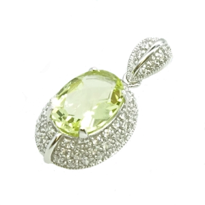 PRZEPYCH ORIENTU Srebrny wisiorek z kwarcem lemon 2,3 ct
